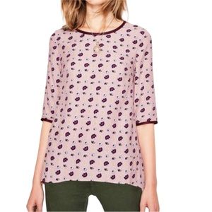 Boden Hi-Lo Hem Milkshake Pink Floral Top - 6